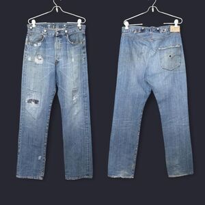 EXTREMELY RARE vintage Levi’s engineered single pocket jeans distressed patched